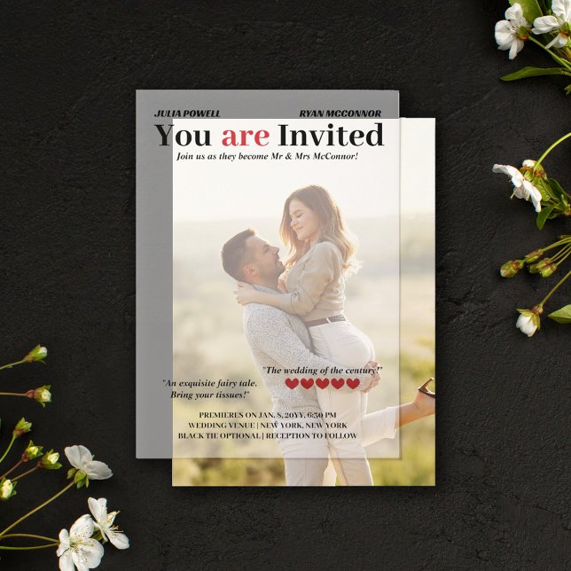 Personalized Romcom Poster Wedding Overlay Vellum Invitations (Creator Uploaded)