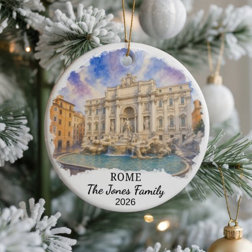 Personalized Rome Ceramic Ornament, Custom Italy Ornament