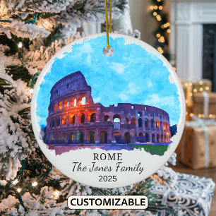 Personalized Rome Ornament, Italy Ceramic Ornament
