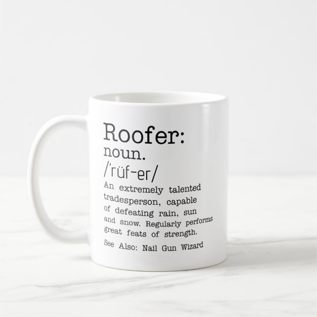 Personalized Roofer Coffee Mug (Left)