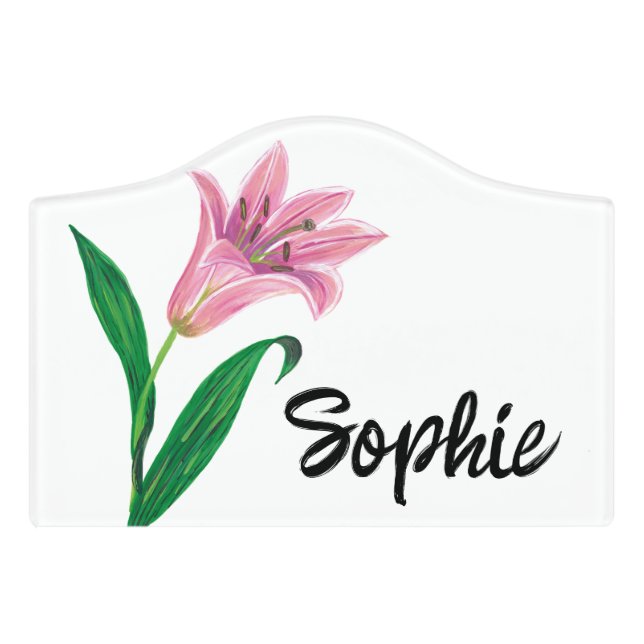 Personalized room sign name (Small Crest Front)