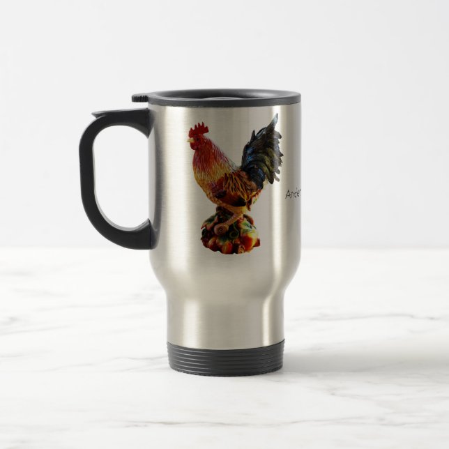 Personalized Rooster Travel Mug (Left)