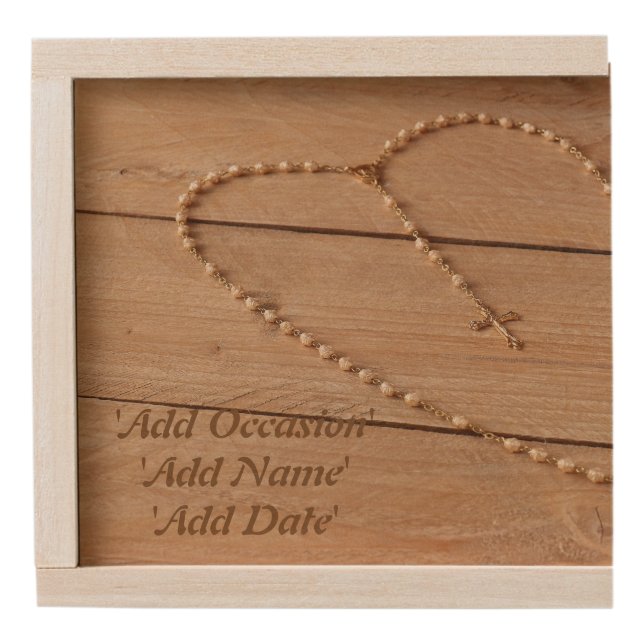 Personalized ROSARY Beads Box - Commemorative Gift (Front)
