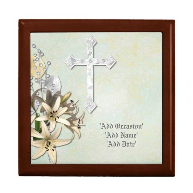 Personalized ROSARY Beads Box - Commemorative Gift (Front)
