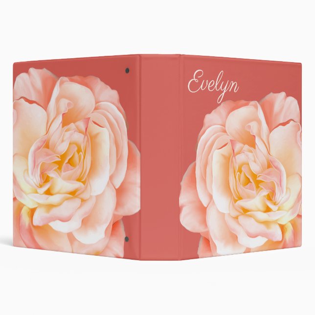 Personalized Rose 3 Ring Binder (Background)