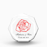 Personalized Rose Award<br><div class="desc">Personalize this rose award plaque by changing the name, date, or adding a personal quote. Use this elegant red rose award plaque for a wedding, anniversary, engagement, etc... The design is from original art.</div>