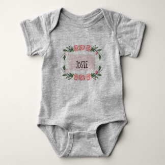 Personalized Rose Baby Girl Bodysuit