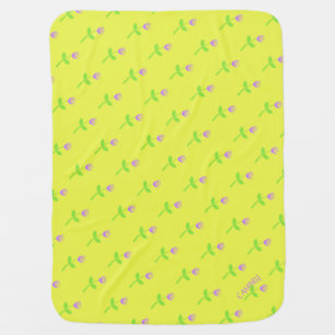 Personalized Rose Bud Pattern Swaddle Blanket