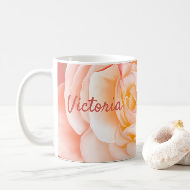 Personalized Rose Coffee Mug (With Donut)