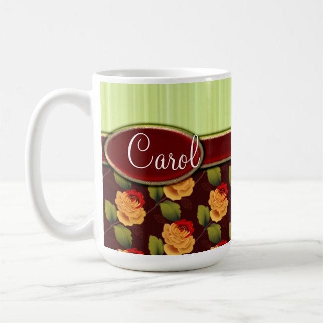 Personalized Rose Coffee Mug (Left)