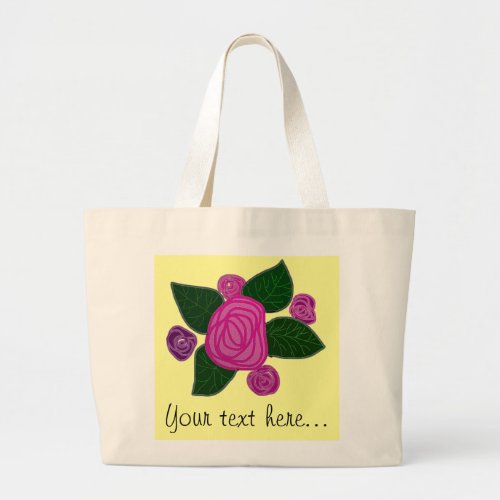 Personalized Rose Design Jumbo Tote