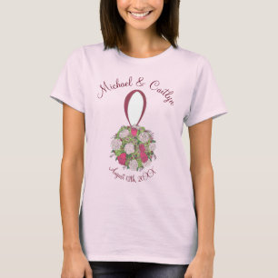 Personalized Rose Floral Bride Wedding Bouquet T-Shirt