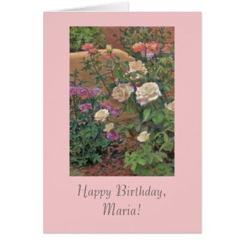 Personalized Rose Garden Birthday Card Template by Mothers at Zazzle