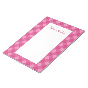 Personalized Rose Gingham Notepad