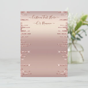 Personalized Rose Gold Blush Glitter Menu Example