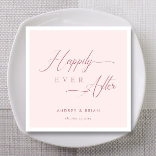 Personalized Rose Gold Blush Wedding Napkins