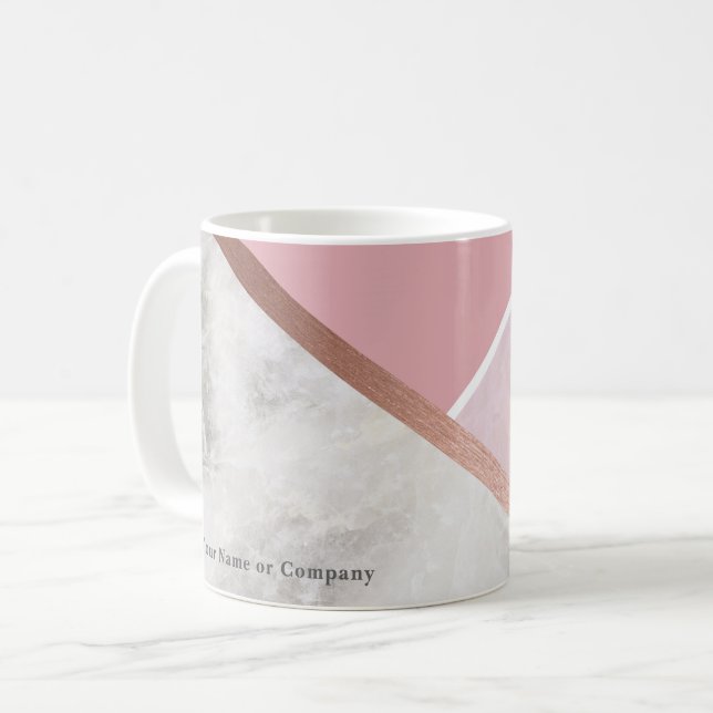 Personalized Rose Gold Copper Marble Mug (Front Left)