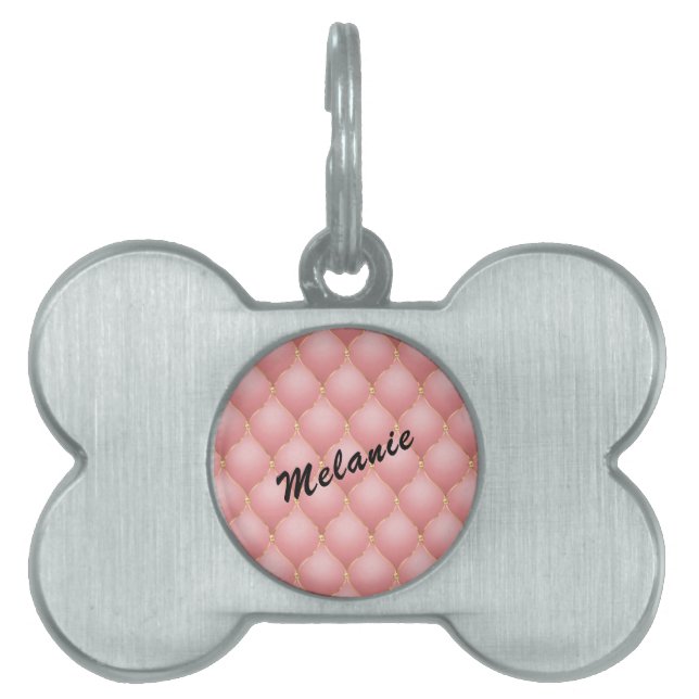 Personalized Rose Gold Custom Name Pet ID Tag (Front)