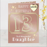 Personalized Rose Gold Daughter Birthday Card<br><div class="desc">Custom personalized rose gold themed birthday greeting card idea for daughter. Create a unique card for a special birthday.</div>