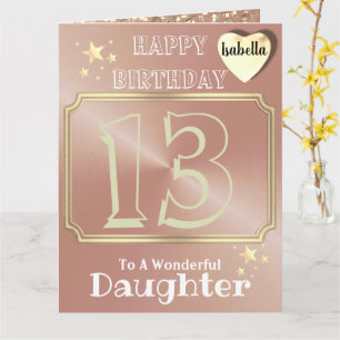 Personalized Rose Gold Daughter Birthday Card