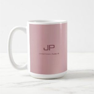 Personalized Rose Gold Elegant Monogrammed Coffee Mug