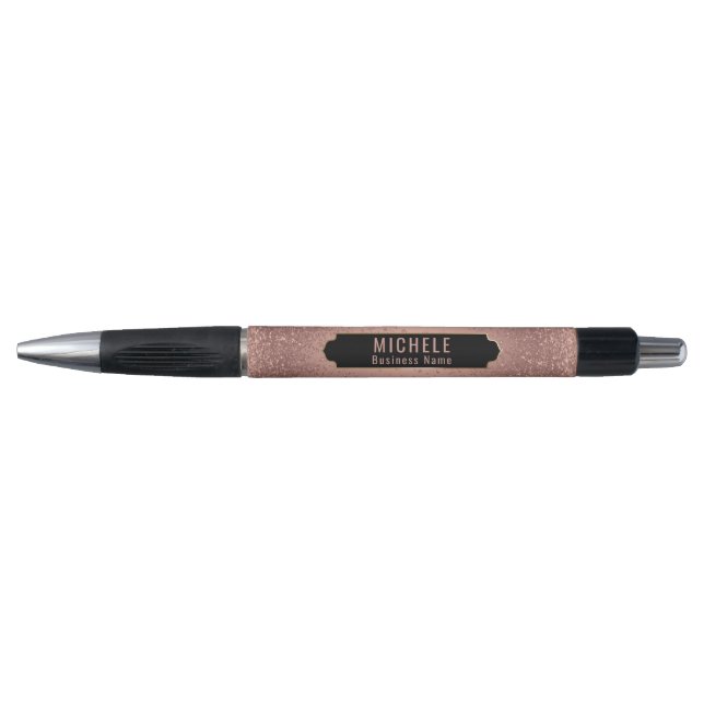 Personalized Rose Gold Faux Glitter Pen (Front)