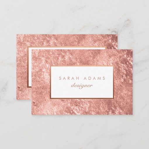 Personalized Rose Gold Foil Business Cards | Zazzle