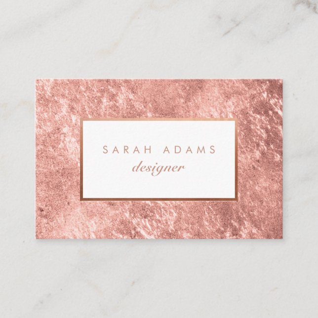 Personalized Rose Gold Foil Business Cards (Front)