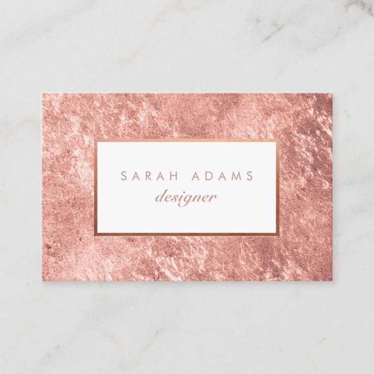 Personalized Rose Gold Foil Business Cards | Zazzle