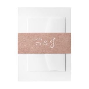 Personalized Rose Gold Foil Invitation Belly Band