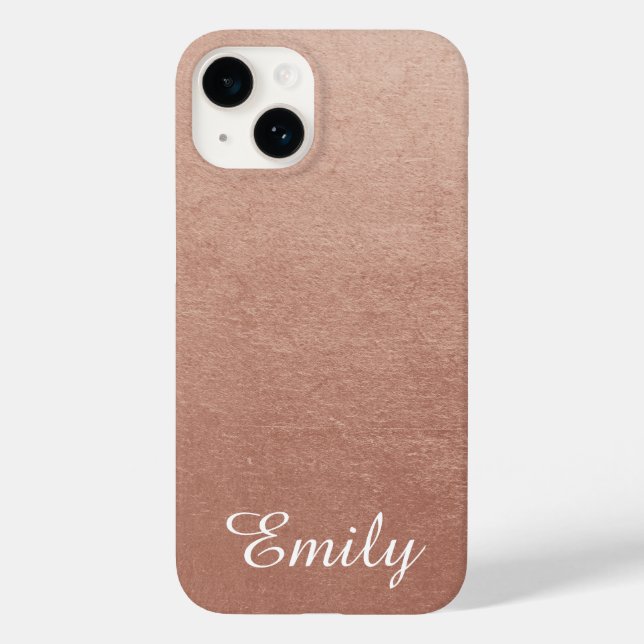 Personalized Rose Gold Foil Photo Effect Case-Mate iPhone Case (Back)