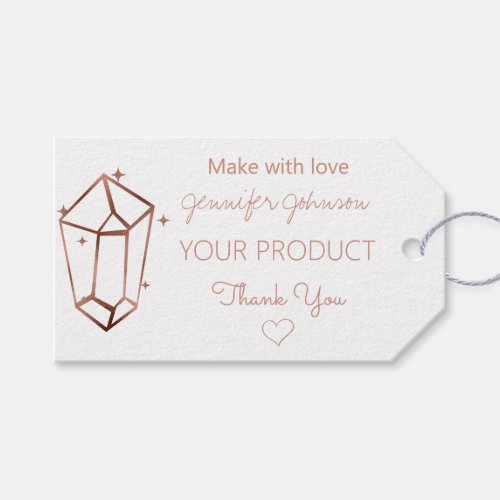 Personalized Rose Gold Foil White Gift Tags