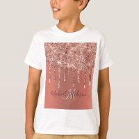 Personalized Rose Gold Glitter Drips Girly Luxury