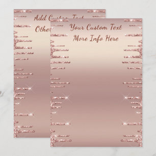 Personalized Rose Gold Glitter Drips Menu Example