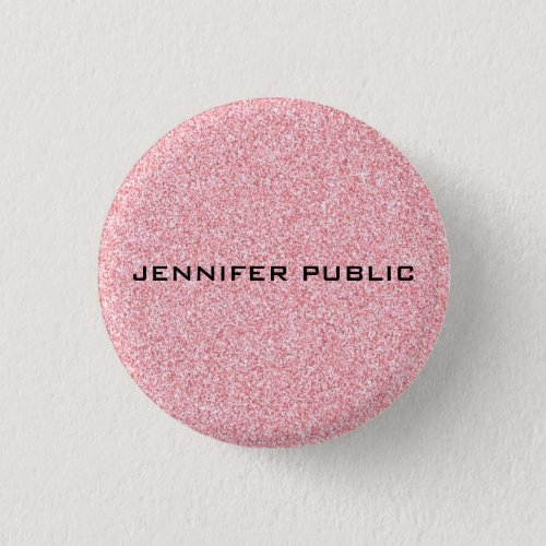 Personalized Rose Gold Glitter Look Template Button