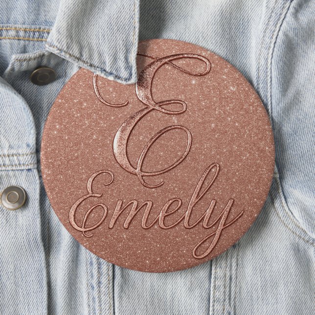 Personalized Rose Gold Glitter Name Design – Emely Button (In Situ)
