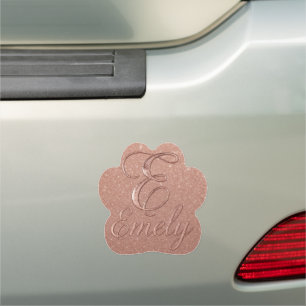 Personalized Rose Gold Glitter Name Design – Emely Car Magnet