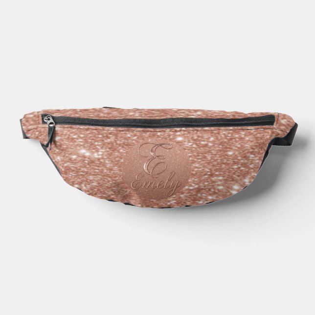 Personalized Rose Gold Glitter Name Design – Emely Fanny Pack (Lay Down)