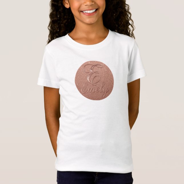 Personalized Rose Gold Glitter Name Design – Emely T-Shirt (Front)