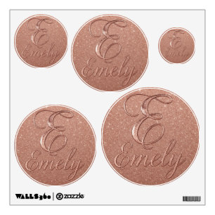 Personalized Rose Gold Glitter Name Design – Emely Wall Decal