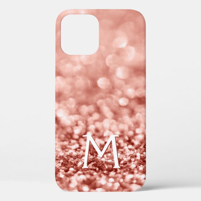 Personalized Rose Gold Glitter Sparkles Case-Mate iPhone Case (Back)