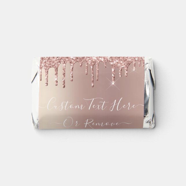 Personalized Rose Gold Glitter Sparkly Custom Text Hershey's Miniatures (Front)