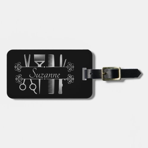 Personalized Rose Gold hair Stylist Hairdresser  Luggage Tag