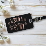 Personalized Rose Gold hair Stylist Hairdresser  Luggage Tag<br><div class="desc">This design may be personalized in the area provided by changing the photo and/or text. Or it can be customized by choosing the click to customize further option and delete or change the color of the background, add text, change the text color or style, or delete the text for an...</div>