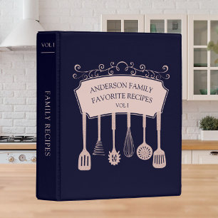 Personalized Rose Gold Kitchen Utensils Recipe Mini Binder
