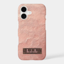 Personalized Rose Gold Leather Iphone case