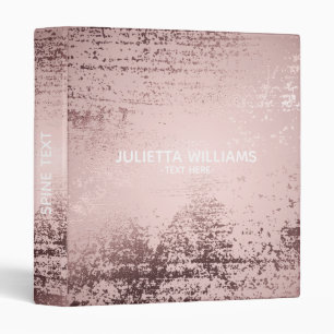 Personalized Rose gold Luxury metallic design 3 Ring Binder
