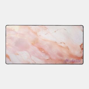 Personalized Rose Gold Marble Desk Mat