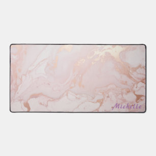 Personalized Rose Gold Marble Desk Mat