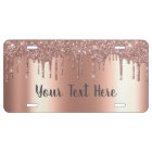 Personalized Rose Gold Metallic Glitter Drips